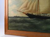 a painting of a sailboat in the water