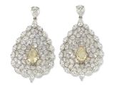 a pair of diamond earrings, by van cleef
