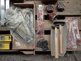a box of tools that are sitting on a pallet
