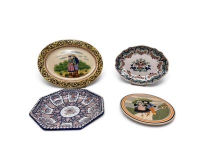 plusieurs assiettes présentant différents motifs et dessins sur un fond blanc