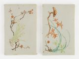 paire d'assiettes en porcelaine chinoise ornées d'oiseaux et de fleurs