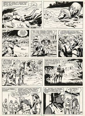 une page d'une bande dessinée représentant un homme à cheval