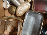 a box full of assorted items sitting on a table
