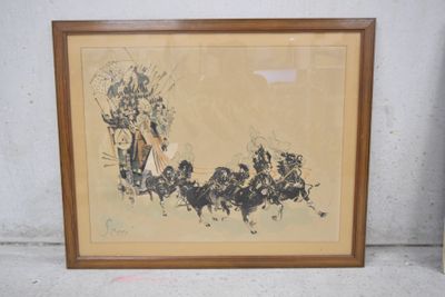 tableau encadré représentant un homme à cheval, dessiné par un cheval, lui-même dessiné par un cheval, lui-même dessiné par un cheval, lui-même dessiné par un cheval, lui-même dessiné par un cheval, lui-même dessiné par un cheval