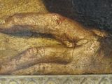 an image of a painting of a person ' s hand with a ring on it