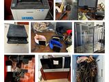 a collage of pictures of various items that are in a room