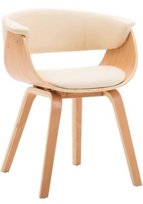 an image of a white chair with wooden legs and a white seat