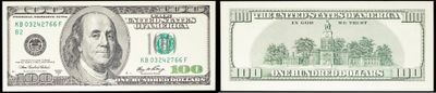 deux photos d'un billet d'un dollar sur lequel figure le portrait d'un homme