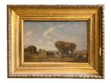 une image représentant un tableau de vaches paissant dans un pré