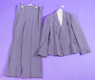 ARMANI Collezioni Tailleur pantalon à motif pied-de-poule bl… - Photo 1