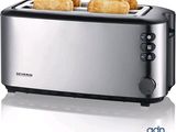 a toaster with two slices of bread in it