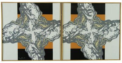 Serge GUILLOU (1932-2016). Stéréopeinture. N°276 Buste de fe…