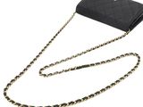 chanel black quilted lambskin wallet with chain strap