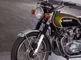 a motorcycle that is parked in a garage