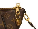louis vuitton brown monogram canvas and leather wrist bag