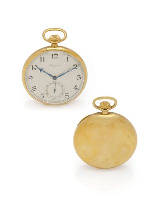 une image représentant une montre de poche en or et une petite montre de poche en or