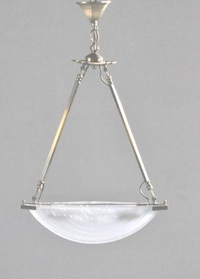 an image of a hanging light fixture with a white glass bowl