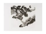 une image représentant une peinture à l'encre en noir et blanc d'oiseaux volant dans le ciel