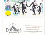 two business cards with a picture of a group of people on them