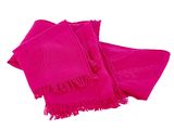 pink scarf with fringes on a white background