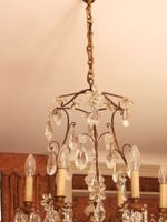 LUSTRE CAGE à six bras de lumière en métal et pendeloques de… (photo 5)