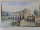 une photo d'un tableau représentant un château au bord de l'eau