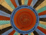 a colorful plate with a circular design on it