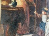 a painting of a woman and a child in a room
