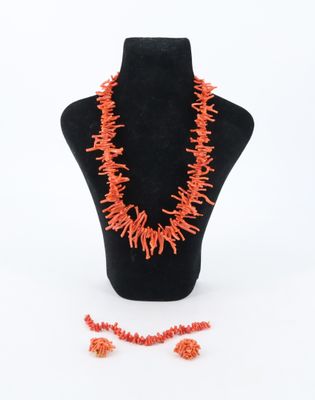 gros plan d'un collier et de boucles d'oreilles sur un mannequin