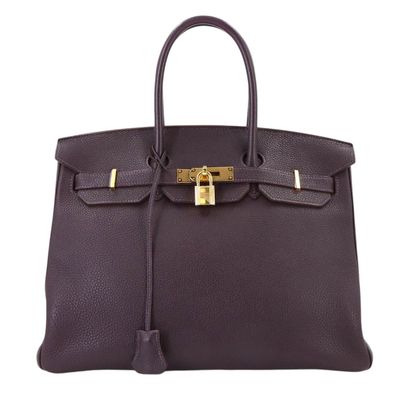 Hermès Modèle : Birkin 35 Matière : Cuir Togo raisin, finiti…