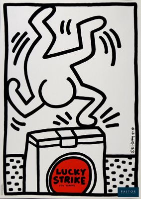 a black and white drawing of a dog jumping out of a box