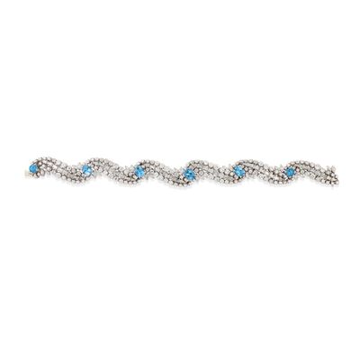 a diamond and blue topaze bracelet