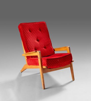 Pierre GUARICHE (1926-1995) Fauteuil FS 105 en bois à accoto…
