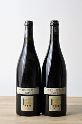 deux bouteilles de vin posées sur une table en bois