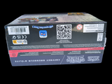 a box with a qr code on it on a black background