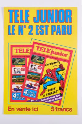 une affiche jaune sur laquelle figure Spider-Man
