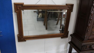 Miroir en chêne mouluré à décrochements (miroir biseauté)