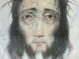 a painting of jesus with a crown of thorns on his head