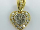 14k yellow gold diamond heart pendant
