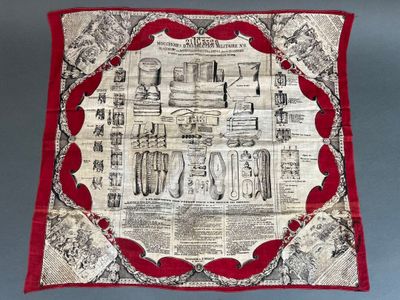 une photo d'une nappe rouge et blanche sur laquelle figure l'image d'un ustensile de cuisine