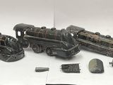 a bunch of toy trains sitting on a table