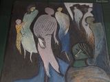 un tableau représentant un groupe de personnes sur une table