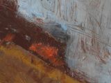 a painting of a cat sitting on a bed