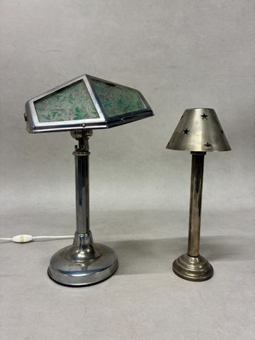 Lampe de bureau « Pirouett » en métal chromé (modèle crée en 1938
