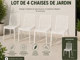 lot de 4 chaises de jardin encastrables