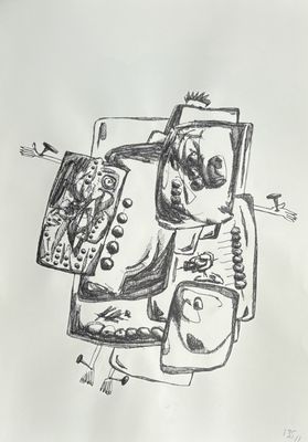 drawing of a drawing of a man in a suit and tie