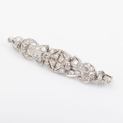 an art deco diamond bar brooch