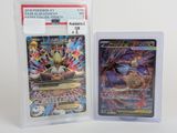 Deux cartes Pokémon se trouvent dans un étui en plastique transparent