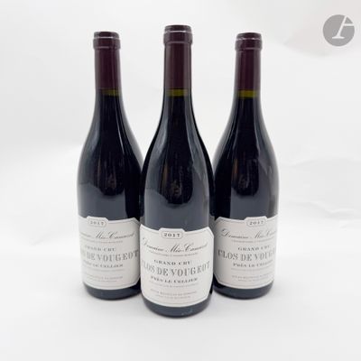 trois bouteilles de vin posées sur une table l'une à côté de l'autre