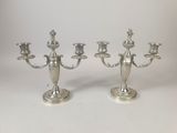 pair of silver plated candelabs